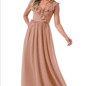 Azazie Gale champagne rose Sz 14